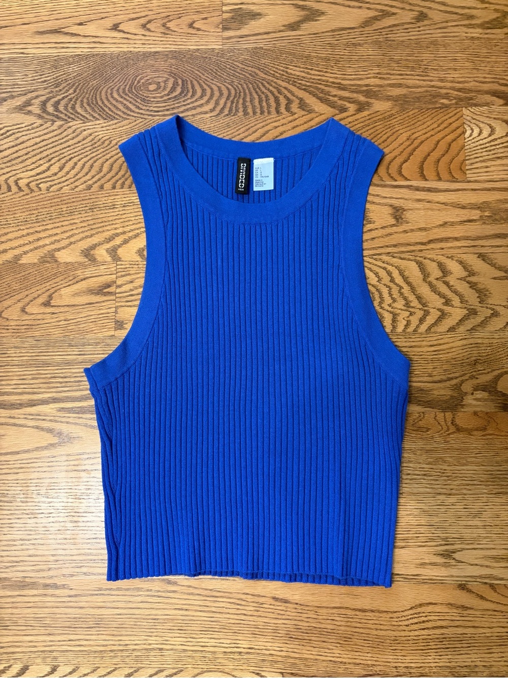 H&M Ribbed Crop Tank Top - Electric Blue